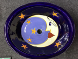 CLEARANCE - MEDIUM OVAL SINK - LUNA CON ESTRELLAS