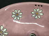 CLEARANCE -Traditional Mexican Sink-Amapola Rosa - MEDIUM OVAL