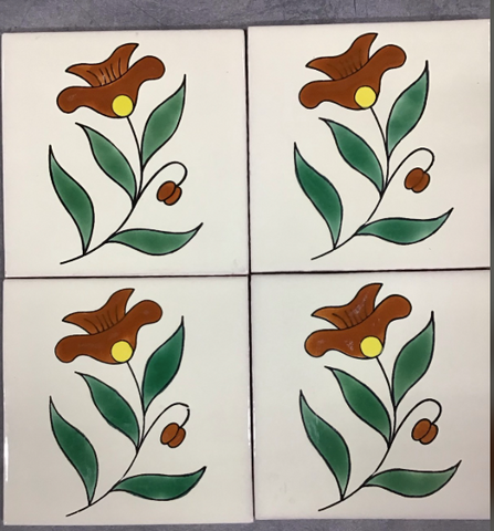 CLEARANCE - Especial Decorative Tile - Amapola Terra Cota - LOT