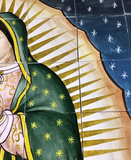 CLEARANCE - Mexican Style Mural - Virgen De Guadalupe con Estrellas