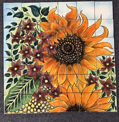 CLEARANCE - Mexican Style Mural - Girasoles