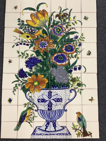 CLEARANCE - Mexican Style Mural - Pajaro Y Flor Mural