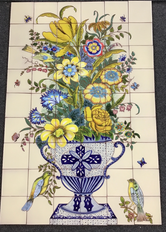 Mexican Style Mural - Pajaro Y Flor Mural