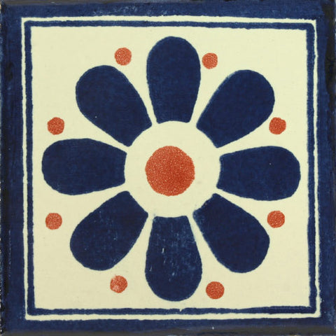 Traditional Decorative Mexican Tile - Flower