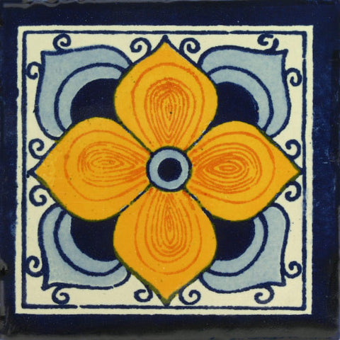 Traditional Decorative Mexican Tile - Flower