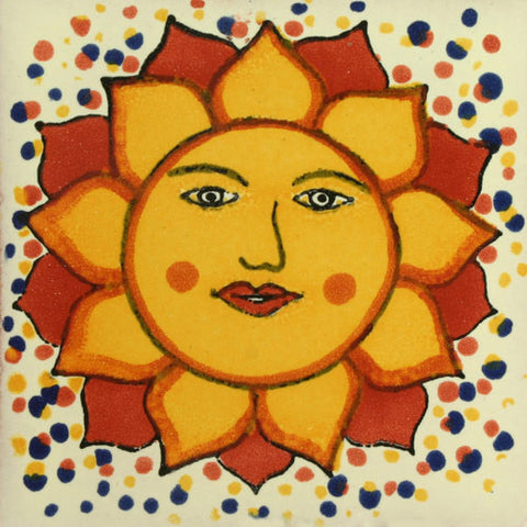 Traditional Decorative Mexican tile sun design