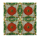 Traditional Mexican Tile - Flor De Pascua