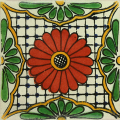 Handmade Mexican Talavera Clay Tile – 4x4 Folk Art, Handpainted For Backsplash & Walls