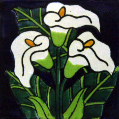 3 lilies Mexican tile