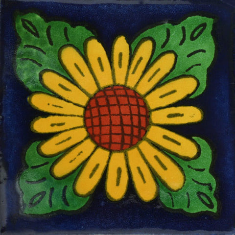 Traditional Decorative Mexican Sunflower Tile 