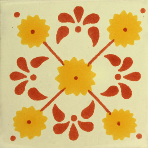 Traditional Mexican Tile - Daisy flower