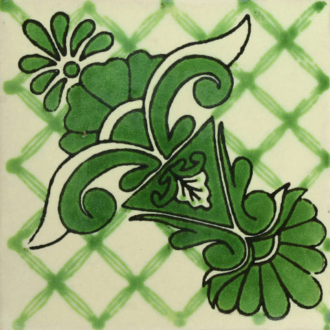 Traditional Mexican Decorative green tile