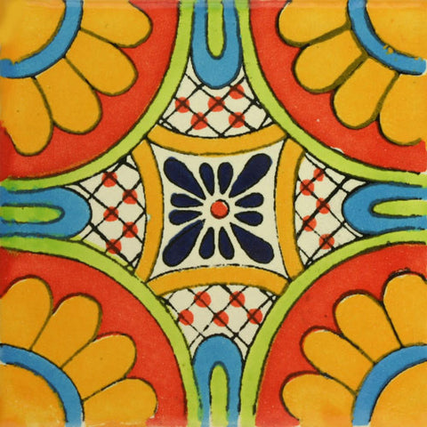 Traditional orange Decorative Mexican tile