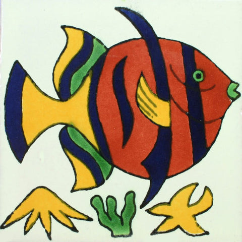 Traditional Decorative Mexican tile - Fish 