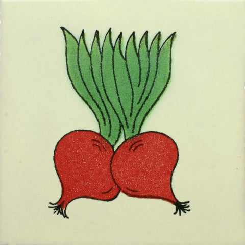 Traditional Decorative Mexican tile - Radishes 