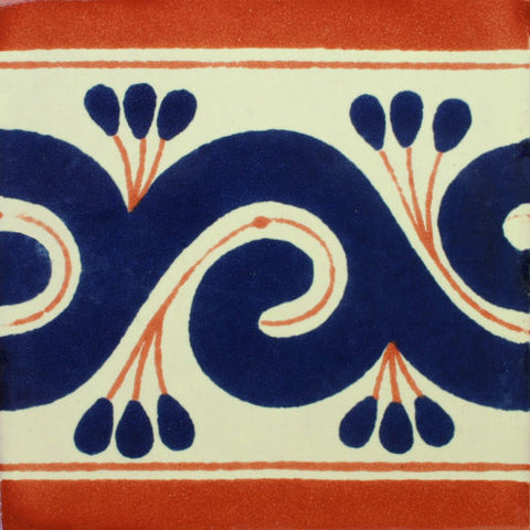 Mexican Tile-Border Decorative-cobalt blue and terra cotta