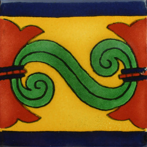 Mexican Tile-Border in blue, gold, green