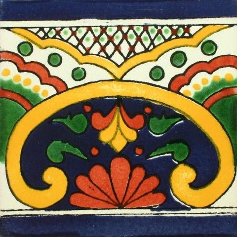 Mexican Tile-Border Decorative-cobalt blue and gold