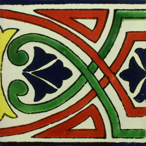 Mexican Tile-Border Decorative-Green, Red, and Blue