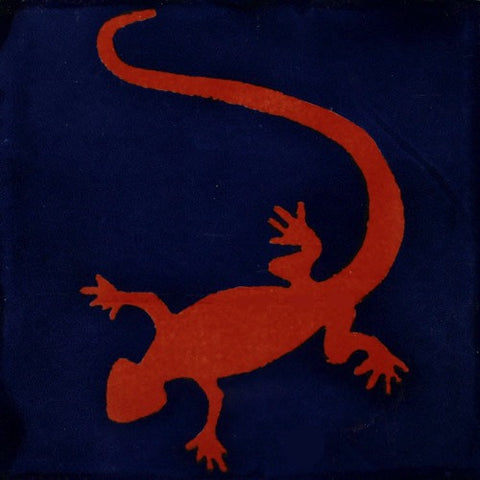 Traditional lizard Mexican Talavera tile