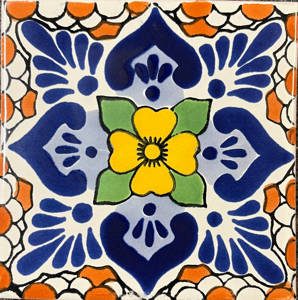 Traditional Mexican Tile - Lluvia, Melon – Mexican Tile Designs