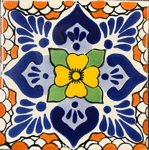 Traditional Mexican Tile - Lluvia, Melon