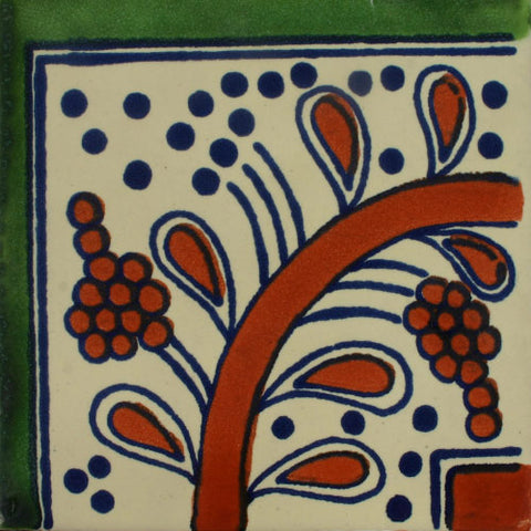 Traditional Mexican Border Tile - Guia Liztelo Terra Cota, Corner