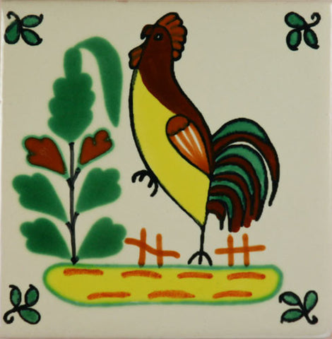 Espcecial ceramic Mexican decorative tile - rooster