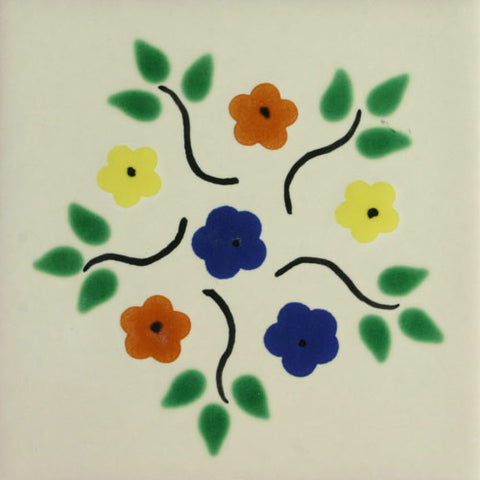 Especial ceramic Decorative Mexican Tile - flower bouquet