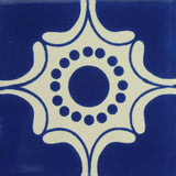 Especial ceramic Mexican decorative tile - arabesque azul