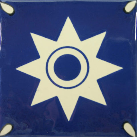 Especial ceramic Mexican decorative tile - star