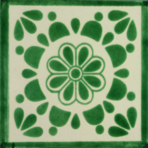 Especial ceramic Mexican decorative tile - ana verde