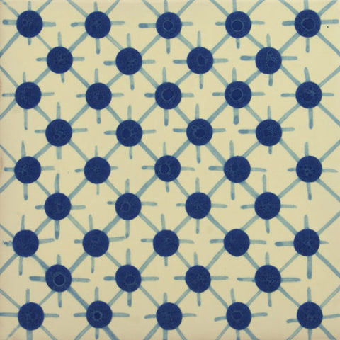 Especial Decorative Ceramic Spanish Tile - blue dots