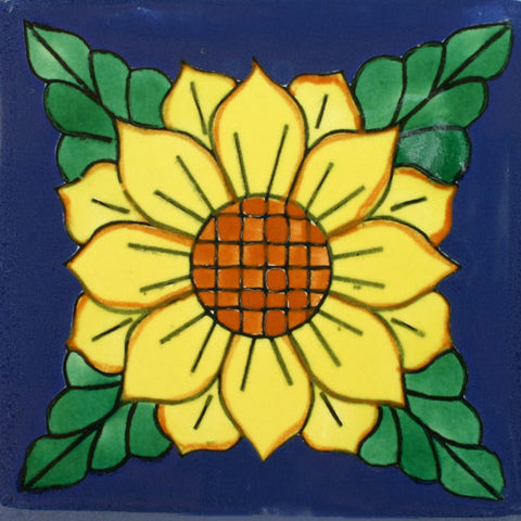 Espcecial ceramic Mexican decorative tile - sunflower