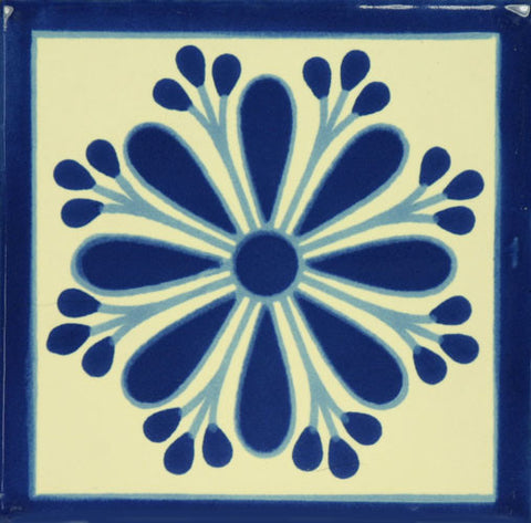 Blue and White ceramic Mexican decorative tile