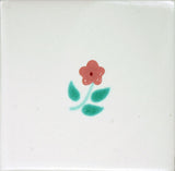 Especial ceramic Spanish decorative tile - small red flower