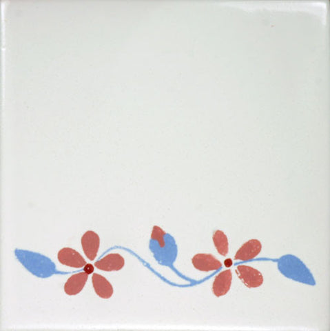 Espcecial ceramic Mexican decorative tile - flowers
