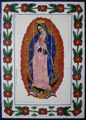 Mexican Style Mural - Virgen De Guadalupe En Azul