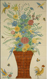 Tile Mural of flowers, birds and butterflies