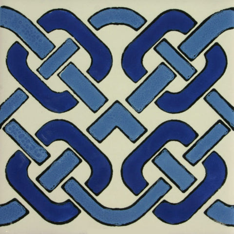 Especial ceramic Decorative Mexican Tile - Cadenza azul