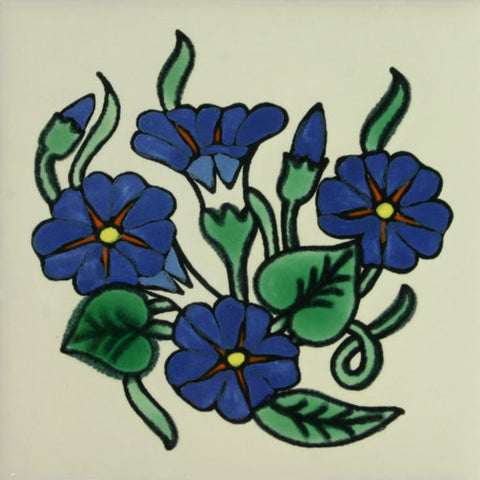 Especial ceramic Decorative Spanish Tile - blue flowers