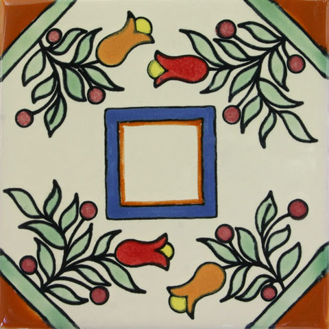 Especial Ceramic Decorative Mexican Tile - Ventana Flores