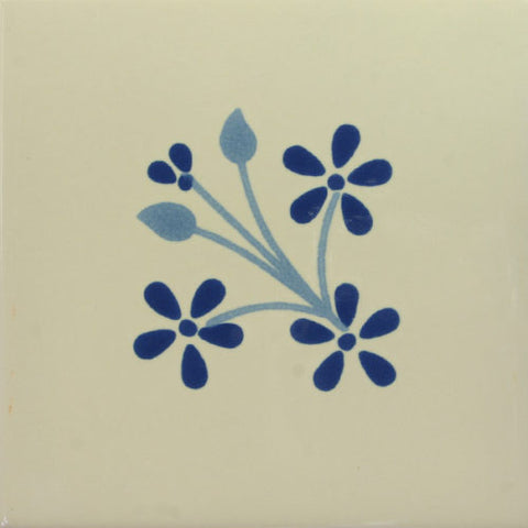Especial ceramic Mexican decorative tile - flligrana azul