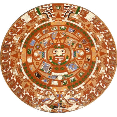 Tile mural of Mayan calendar