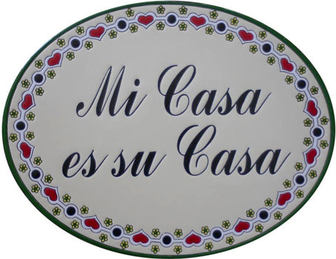 Custom hand painted ceramic sign