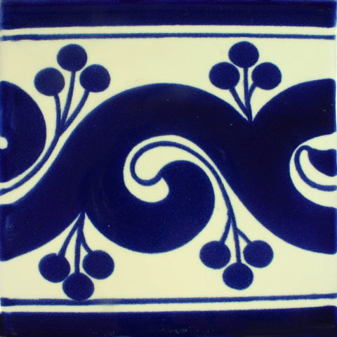 Porcelain Decorative Mexican Tile - Greca Azul