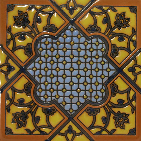 Raised relief Moorish tile