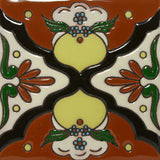 Raised relief Mexican hand painted tile