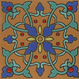 Hand painted raised relief tile