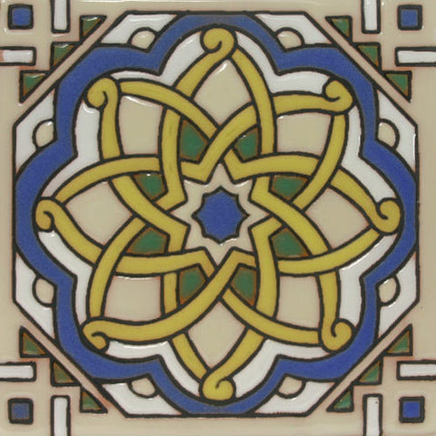 Hand painted Moorish tile